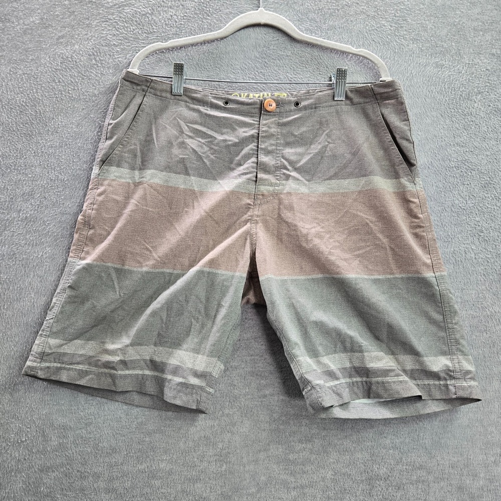 Katin Men Shorts 34 Gray Colorblock Pockets Mid Rise‎ Spandex 9 in Inseam